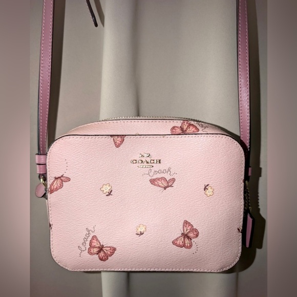 Coach Camera Bag Crossbody Pink With Butterfly Print - Picture 3 of 6